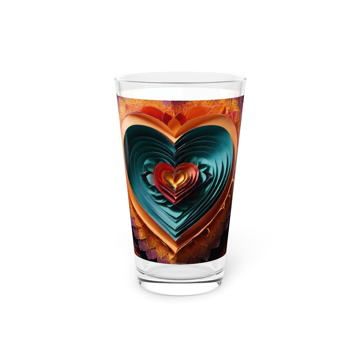 Layered Heart Bloom - Pint Glass - Mug - g(0D·IO) - 16oz - -