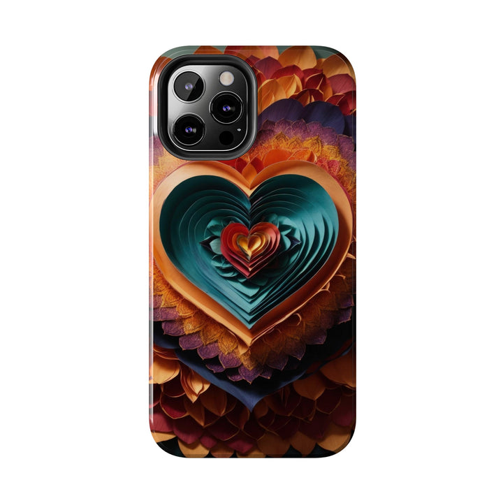 Layered Heart Bloom - Tough Phone Case - Phone Case - g(0D·IO) - iPhone 13 Mini - -