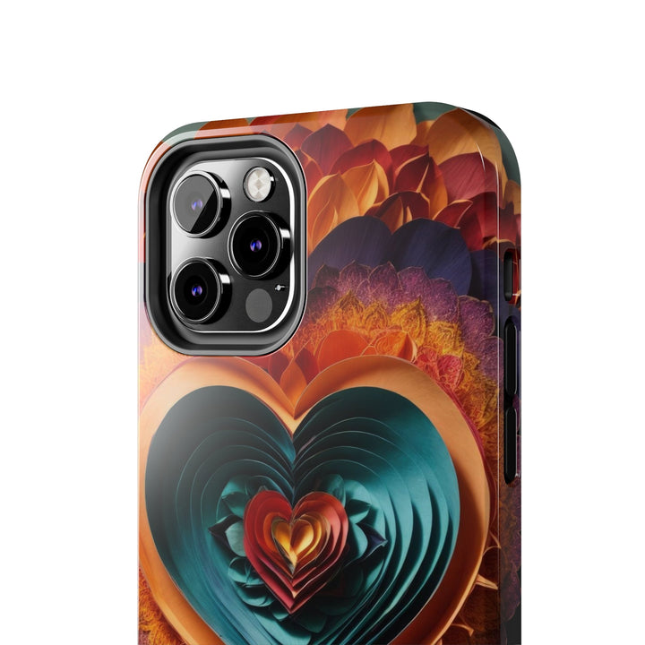 Layered Heart Bloom - Tough Phone Case - Phone Case - g(0D·IO) - iPhone 13 Mini - -