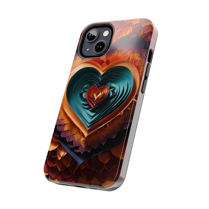 Layered Heart Bloom - Tough Phone Case - Phone Case - g(0D·IO) - iPhone 13 Mini - -