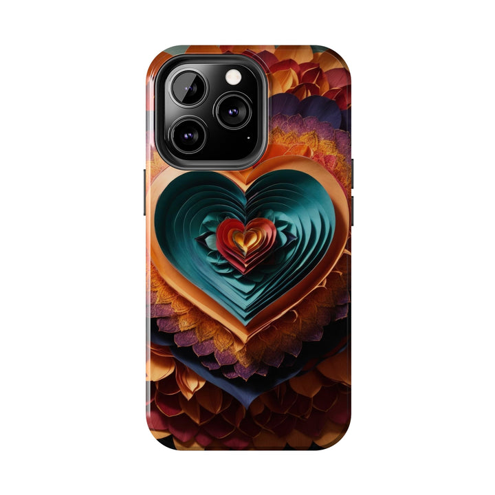 Layered Heart Bloom - Tough Phone Case - Phone Case - g(0D·IO) - iPhone 13 Mini - -