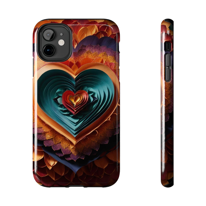 Layered Heart Bloom - Tough Phone Case - Phone Case - g(0D·IO) - iPhone 11 - -