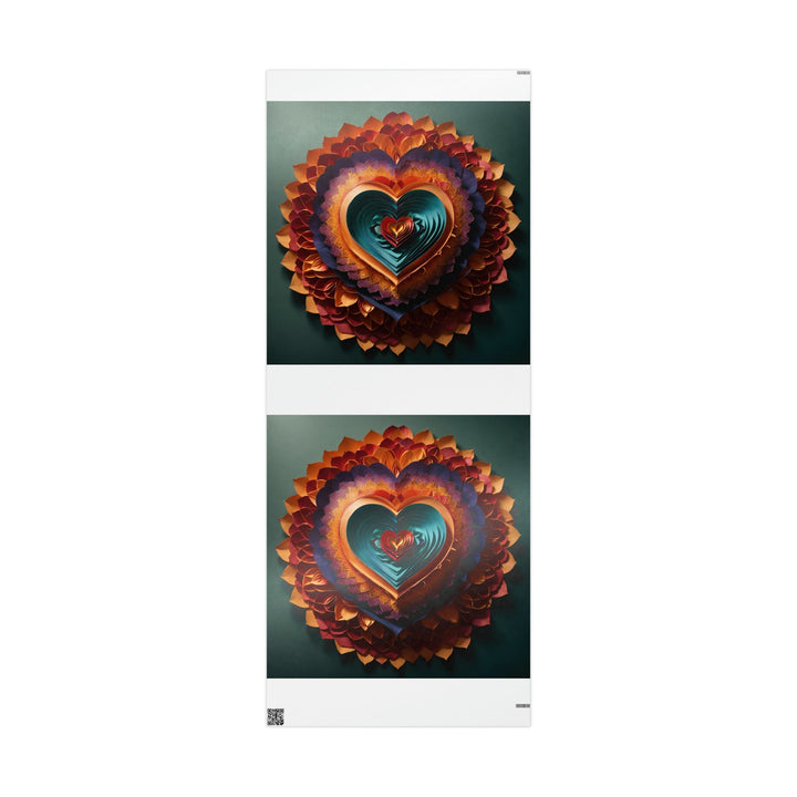Layered Heart Bloom - Wrapping Paper - Home Decor - g(0D·IO) - 30'' x 72'' - Glossy -