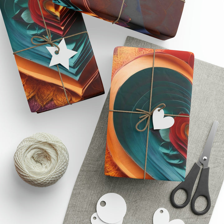 Layered Heart Bloom - Wrapping Paper - Home Decor - g(0D·IO) - 30'' x 72'' - Matte -