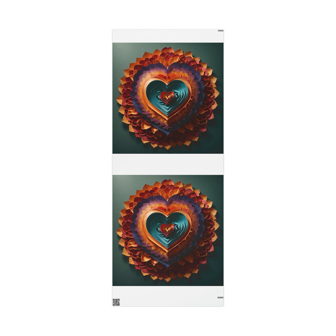 Layered Heart Bloom - Wrapping Paper - Home Decor - g(0D·IO) - 30'' x 72'' - Matte -