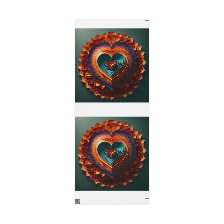 Layered Heart Bloom - Wrapping Paper - Home Decor - g(0D·IO) - 30'' x 72'' - Matte -