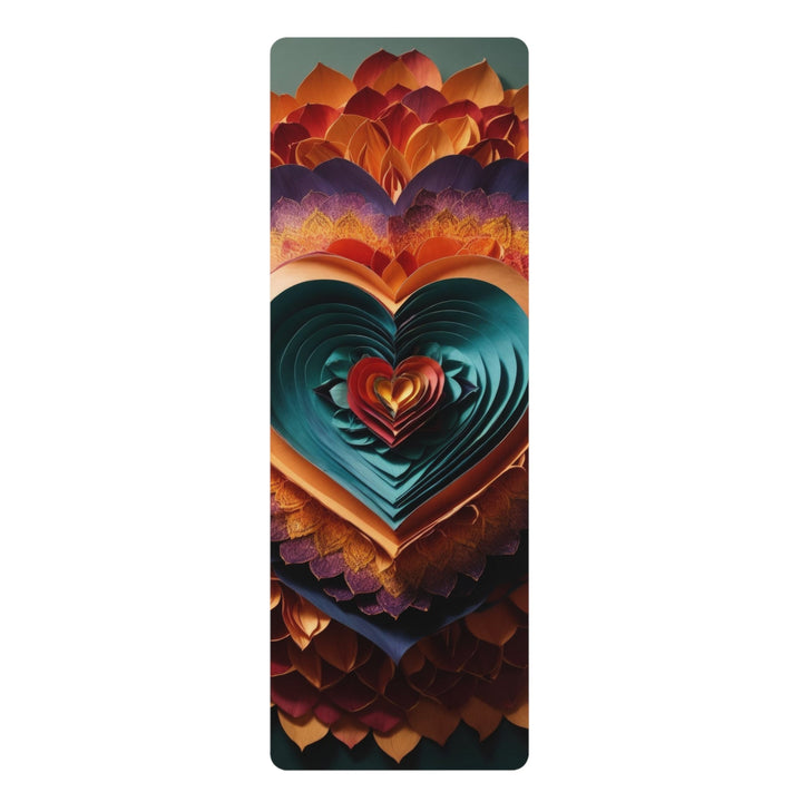 Layered Heart Bloom - Yoga Mat - Home Decor - g(0D·IO) - 24” x 68” - -