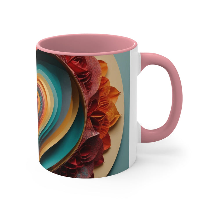 Layered Heart Blossoms - Accent Coffee Mug - Mug - g(0D·IO) - Pink - 11oz -