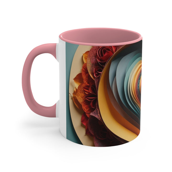 Layered Heart Blossoms - Accent Coffee Mug - Mug - g(0D·IO) - Pink - 11oz -