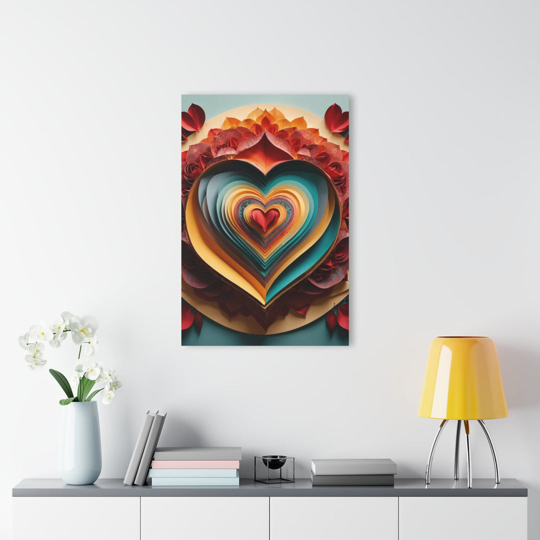 Layered Heart Blossoms - Acrylic Prints (French Cleat Hanging) - Home Decor - g(0D·IO) - 24" x 36" (Vertical) - 0.25'' -