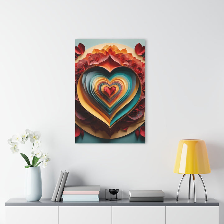 Layered Heart Blossoms - Acrylic Prints (French Cleat Hanging) - Home Decor - g(0D·IO) - 24" x 36" (Vertical) - 0.25'' -