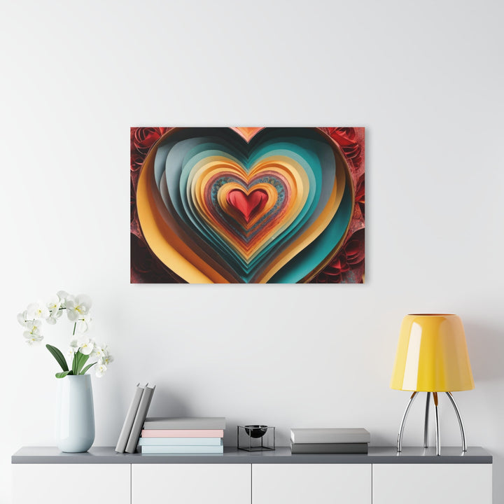 Layered Heart Blossoms - Acrylic Prints (French Cleat Hanging) - Home Decor - g(0D·IO) - 24" x 36" (Vertical) - 0.25'' -