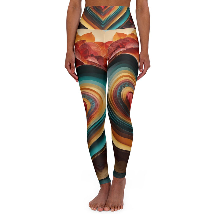 Layered Heart Blossoms - High Waisted AOP Yoga Leggings - All Over Prints - g(0D·IO) - XS - -