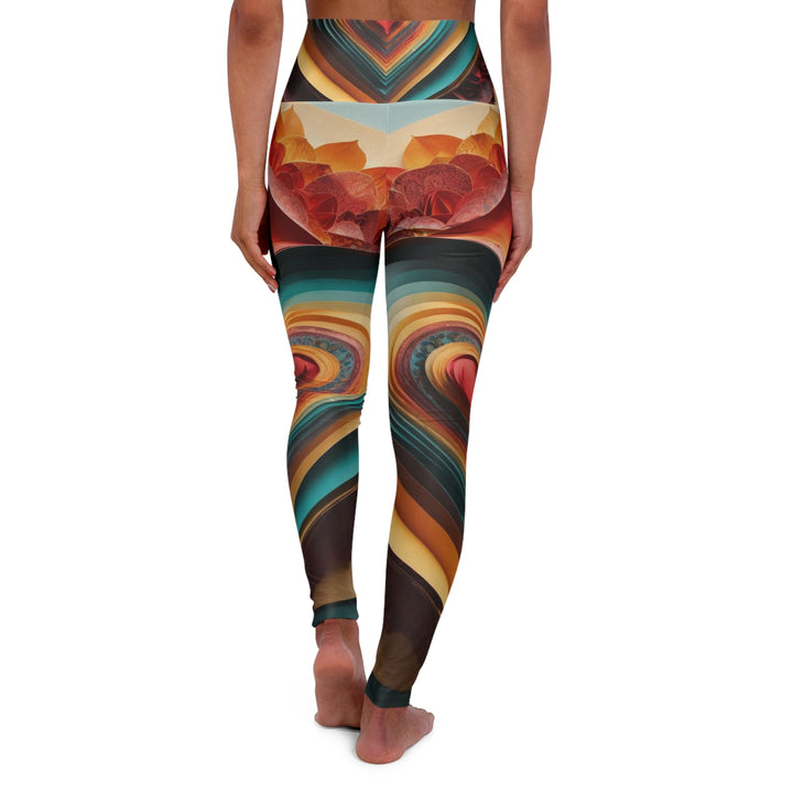 Layered Heart Blossoms - High Waisted AOP Yoga Leggings - All Over Prints - g(0D·IO) - XS - -