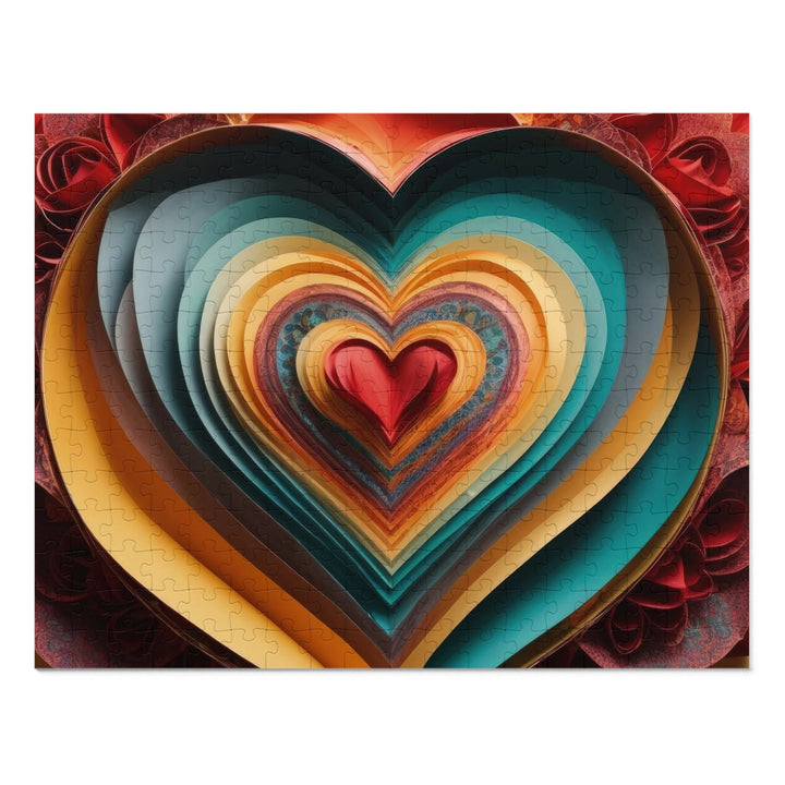 Layered Heart Blossoms - Jigsaw Puzzle (100, 252, 500, 1000 pieces) - Puzzle - g(0D·IO) - 14" × 11" (252 pcs) - -