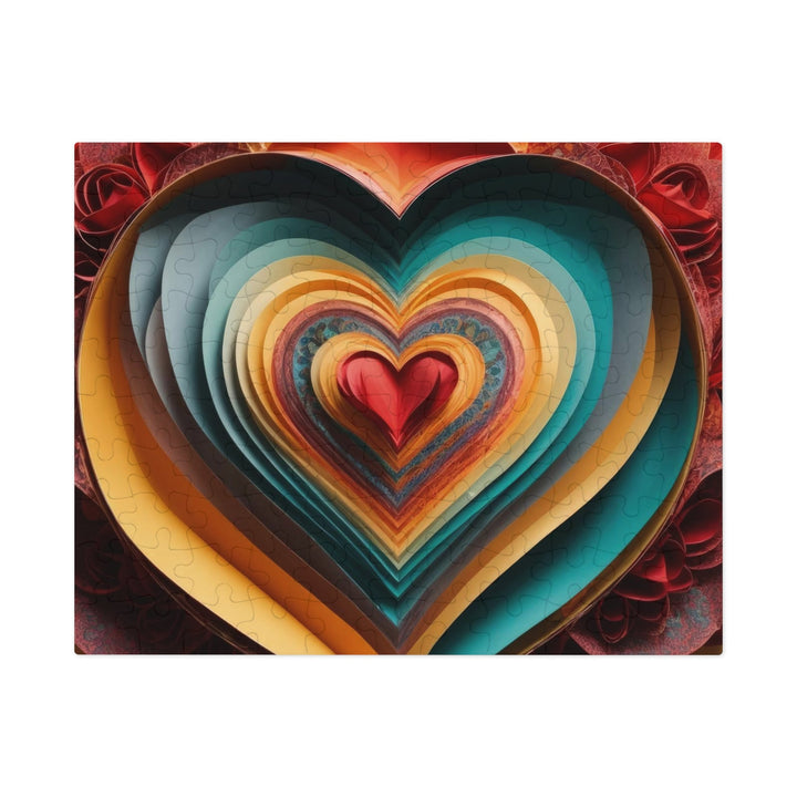Layered Heart Blossoms - Jigsaw Puzzle (100, 252, 500, 1000 pieces) - Puzzle - g(0D·IO) - 9.6" × 8" (110 pcs) - -