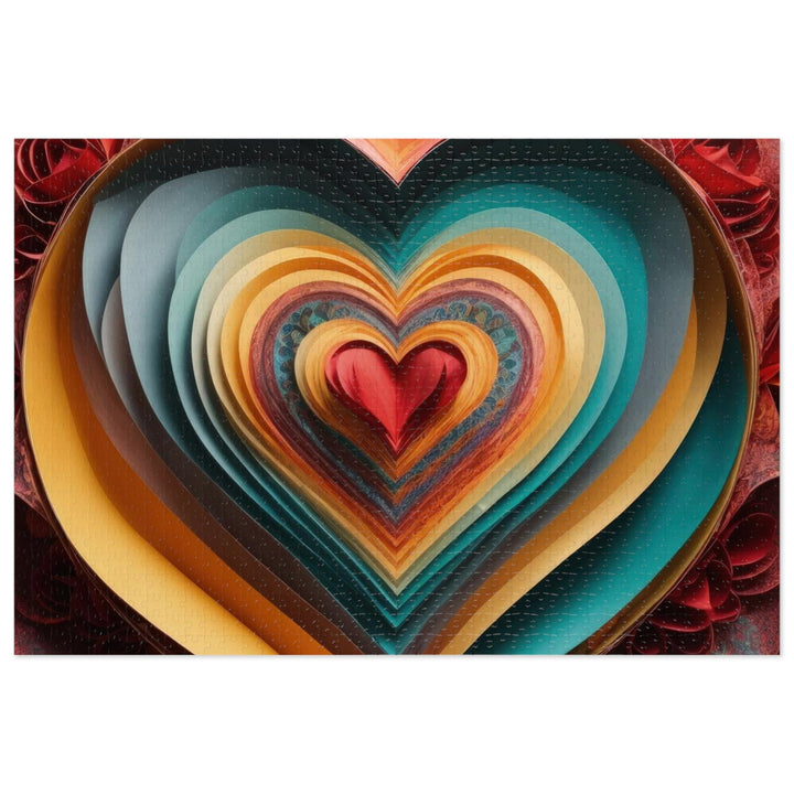 Layered Heart Blossoms - Jigsaw Puzzle (100, 252, 500, 1000 pieces) - Puzzle - g(0D·IO) - 29.25" × 19.75" (1000 pcs) - -