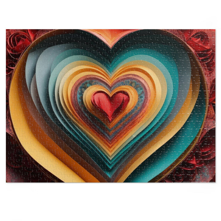 Layered Heart Blossoms - Jigsaw Puzzle (100, 252, 500, 1000 pieces) - Puzzle - g(0D·IO) - 20.5" × 15" (500 pcs) - -