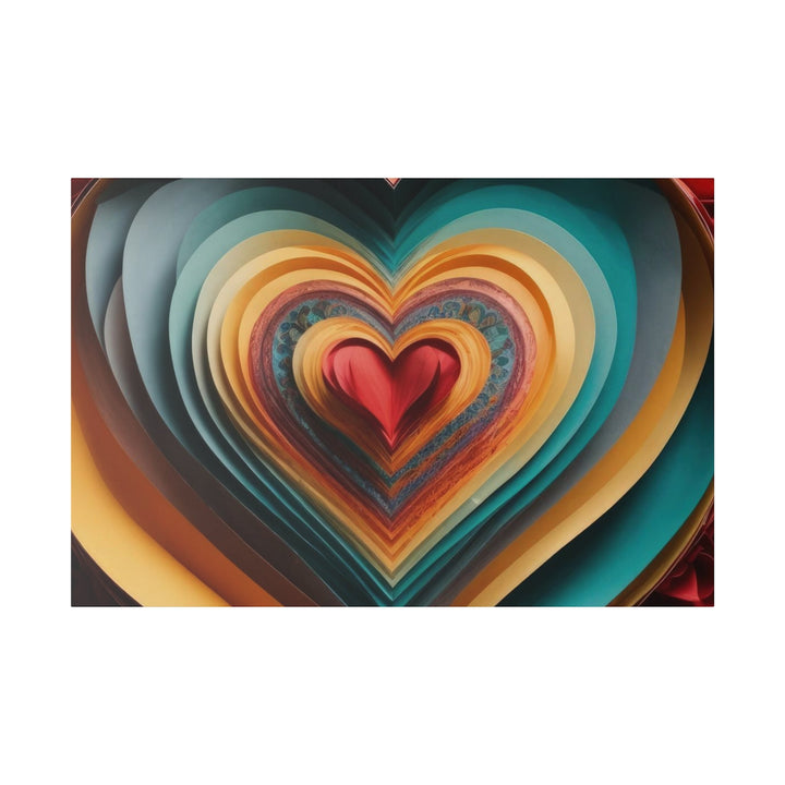 Layered Heart Blossoms - Matte Canvas - Canvas - g(0D·IO) - 48″ x 32″ (Horizontal) - 0.75'' -