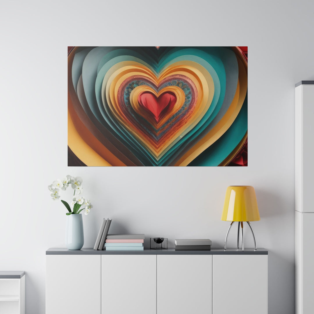 Layered Heart Blossoms - Matte Canvas - Canvas - g(0D·IO) - 32" x 32" (Square) - 0.75'' -