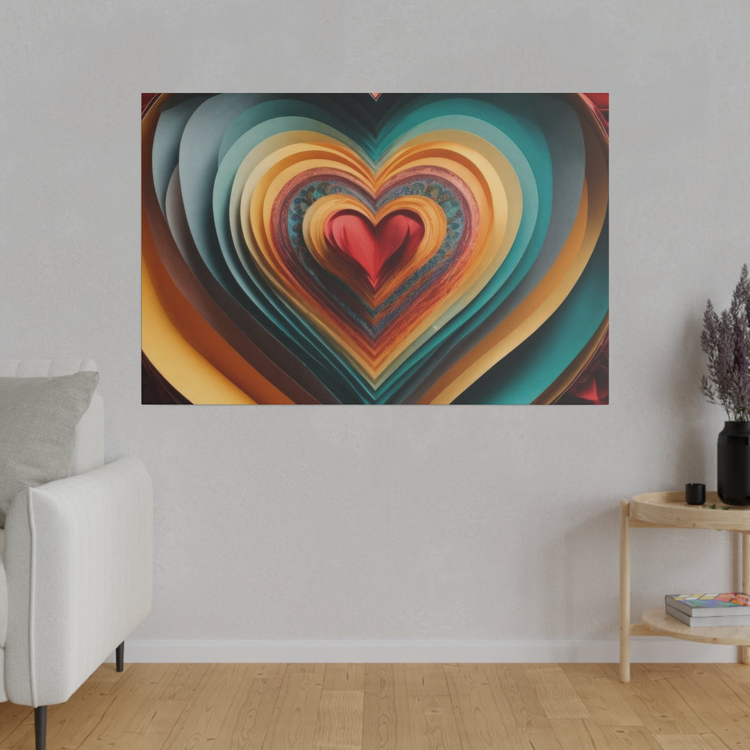 Layered Heart Blossoms - Matte Canvas - Canvas - g(0D·IO) - 32" x 32" (Square) - 0.75'' -