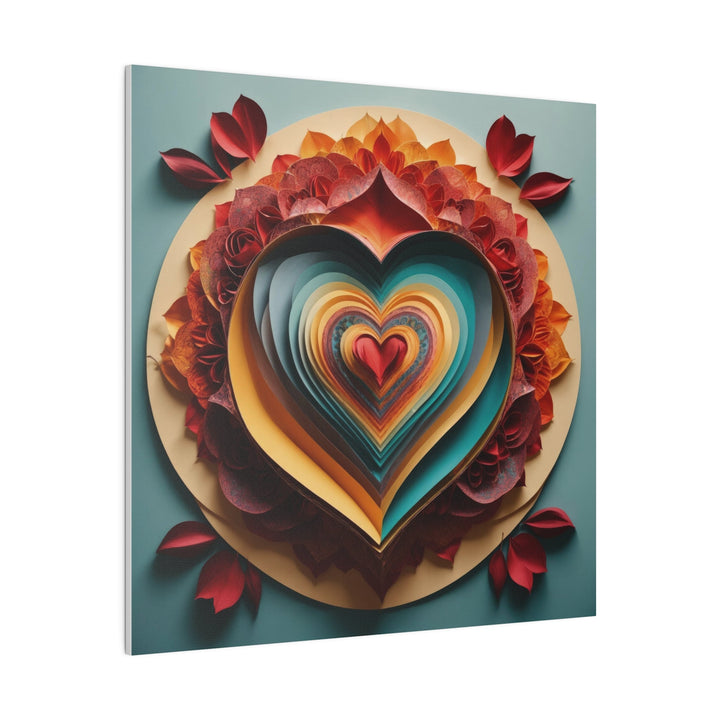 Layered Heart Blossoms - Matte Canvas - Canvas - g(0D·IO) - 32" x 32" (Square) - 0.75'' -