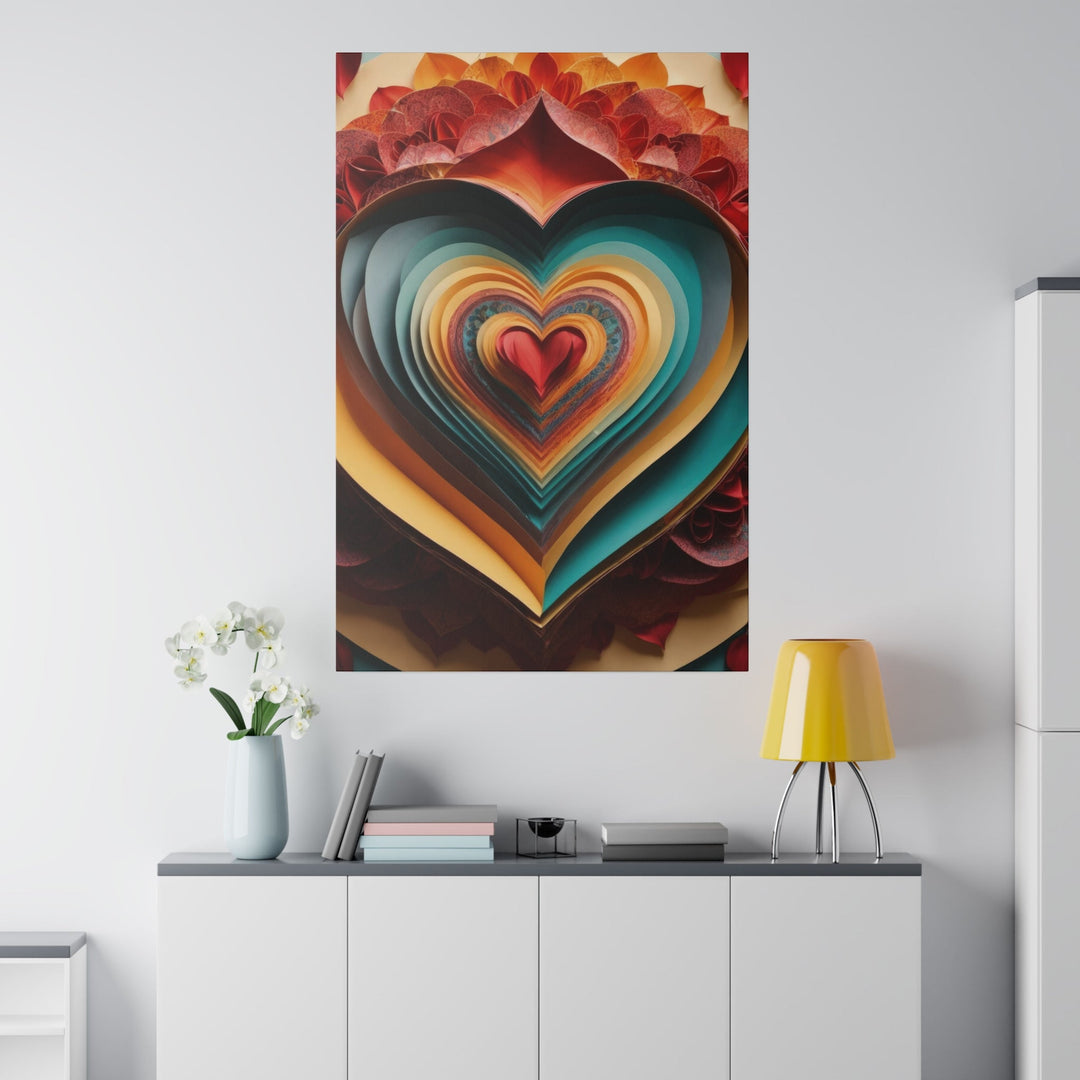 Layered Heart Blossoms - Matte Canvas - Canvas - g(0D·IO) - 32" x 32" (Square) - 0.75'' -