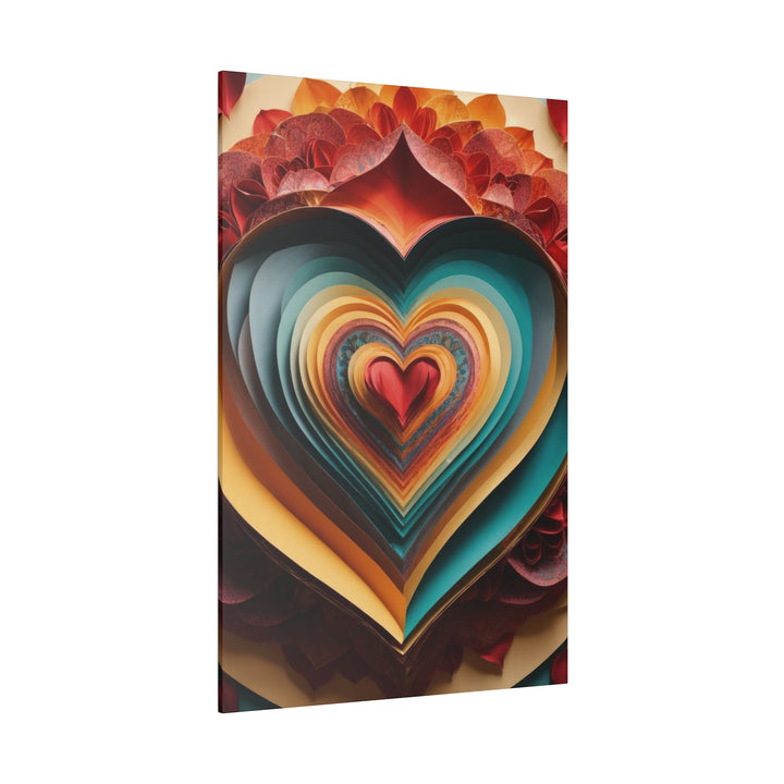 Layered Heart Blossoms - Matte Canvas - Canvas - g(0D·IO) - 32" x 32" (Square) - 0.75'' -