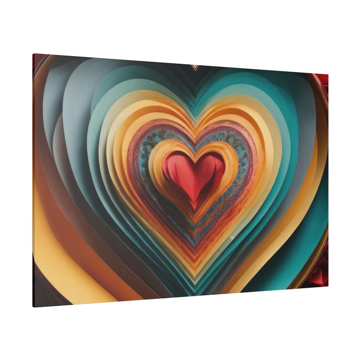 Layered Heart Blossoms - Matte Canvas - Canvas - g(0D·IO) - 32" x 32" (Square) - 0.75'' -