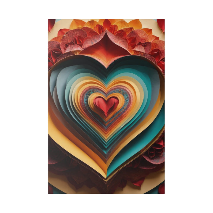 Layered Heart Blossoms - Matte Canvas - Canvas - g(0D·IO) - 32″ x 48″ (Vertical) - 0.75'' -