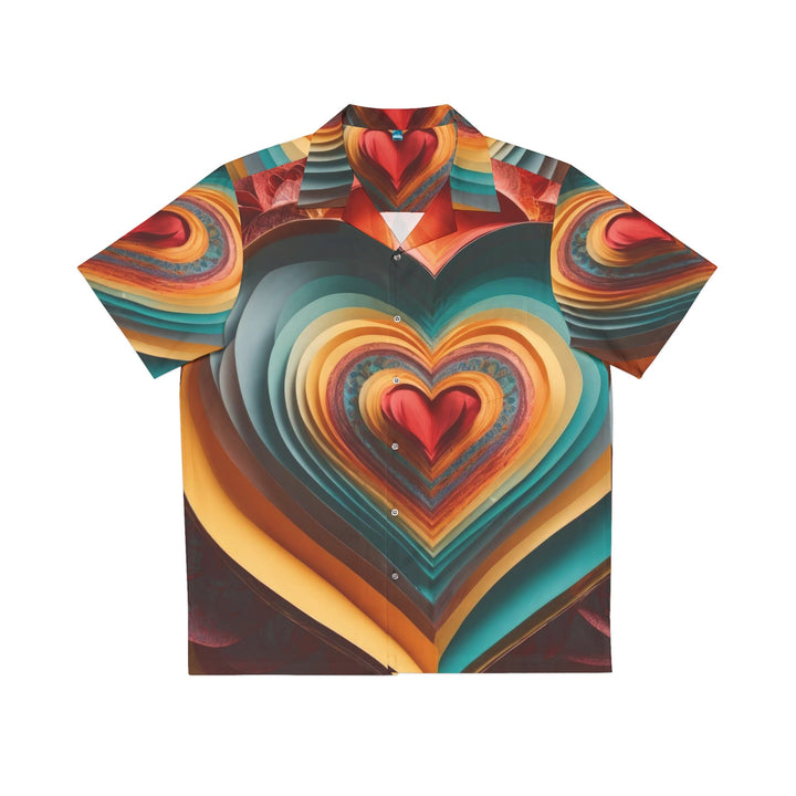 Layered Heart Blossoms - Men's Hawaiian Shirt - All Over Prints - g(0D·IO) - S - White -