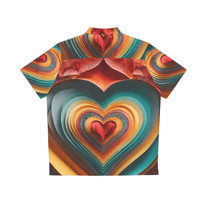 Layered Heart Blossoms - Men's Hawaiian Shirt - All Over Prints - g(0D·IO) - S - Black -