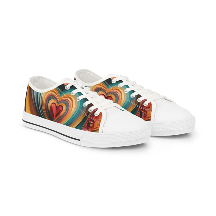 Layered Heart Blossoms - Men's Lowtop Sneakers - Shoes - g(0D·IO) - US 5 - White sole -