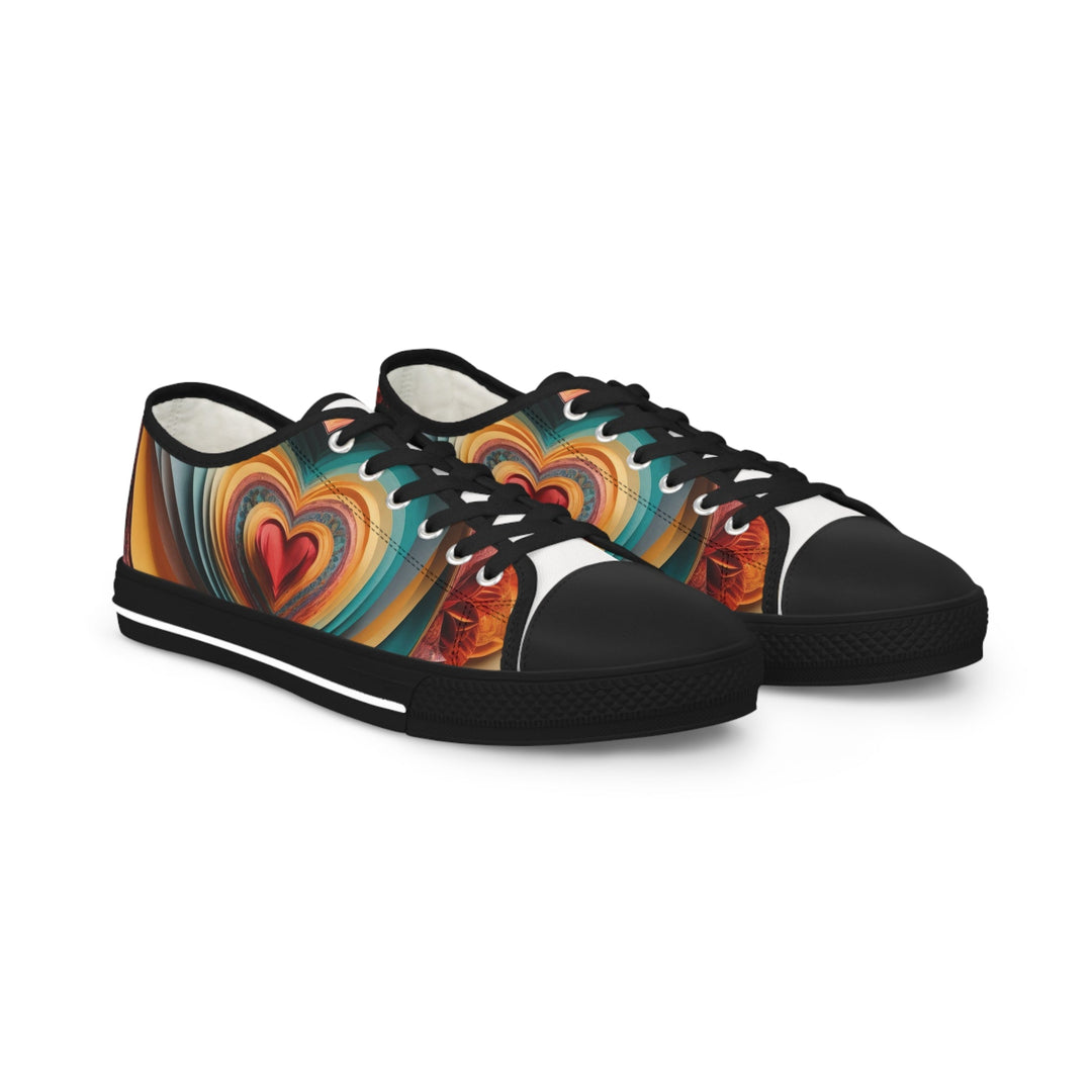 Layered Heart Blossoms - Men's Lowtop Sneakers - Shoes - g(0D·IO) - US 5 - Black sole -