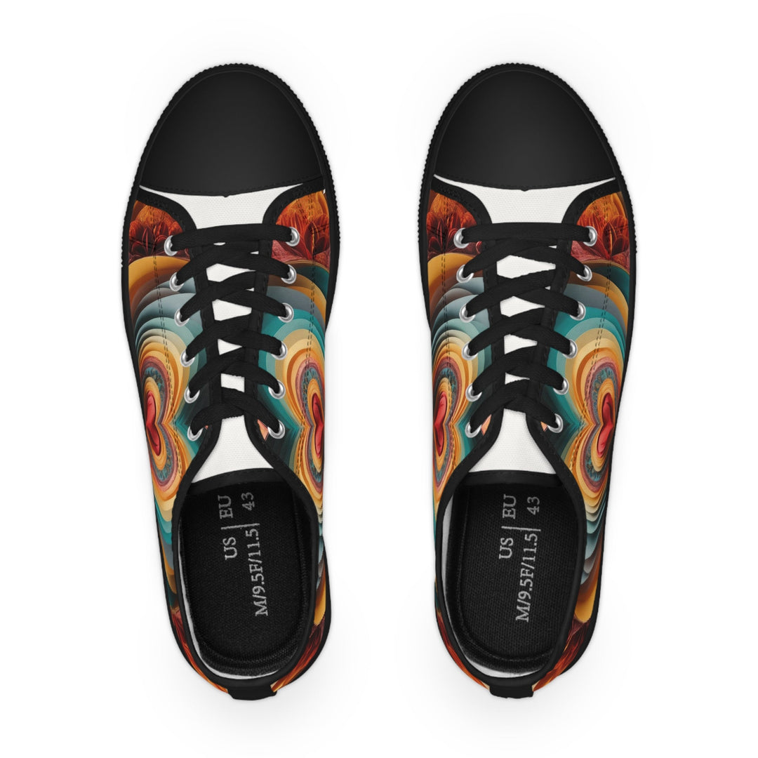 Layered Heart Blossoms - Men's Lowtop Sneakers - Shoes - g(0D·IO) - US 5 - Black sole -