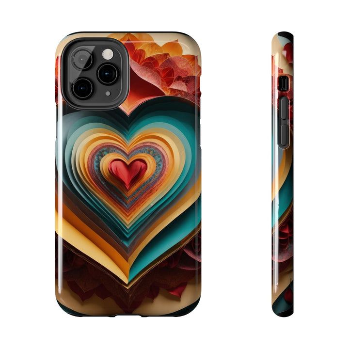 Layered Heart Blossoms - Tough Phone Case - Phone Case - g(0D·IO) - iPhone 11 Pro - -