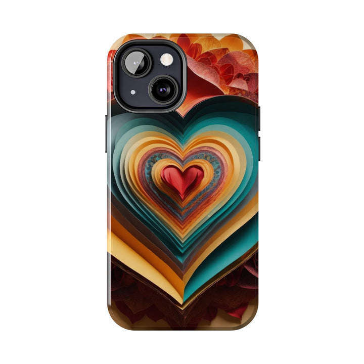 Layered Heart Blossoms - Tough Phone Case - Phone Case - g(0D·IO) - iPhone 13 Mini - -