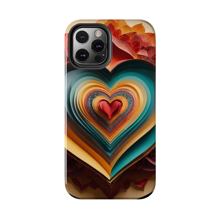 Layered Heart Blossoms - Tough Phone Case - Phone Case - g(0D·IO) - iPhone 13 Mini - -