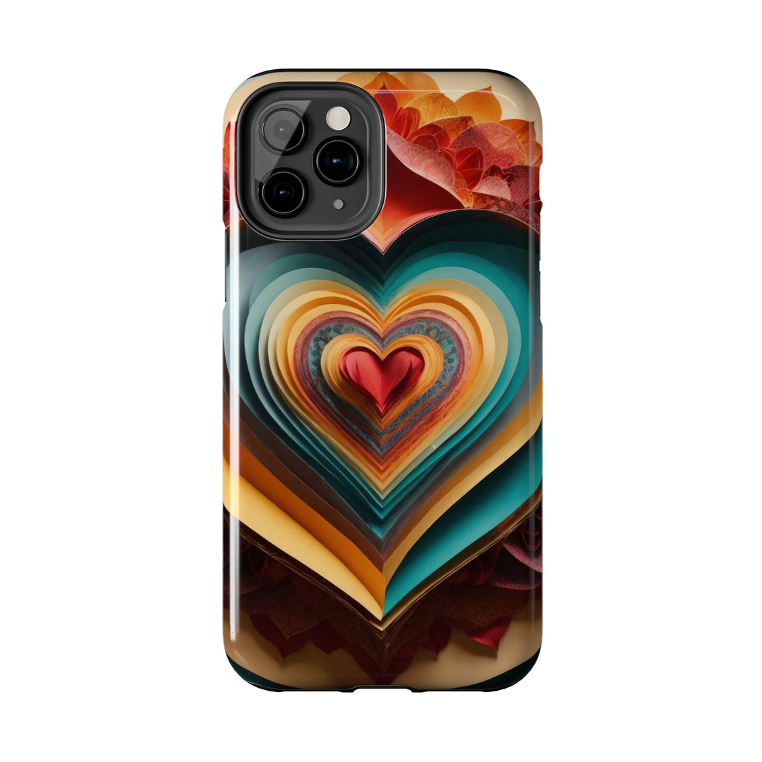 Layered Heart Blossoms - Tough Phone Case - Phone Case - g(0D·IO) - iPhone 13 Mini - -