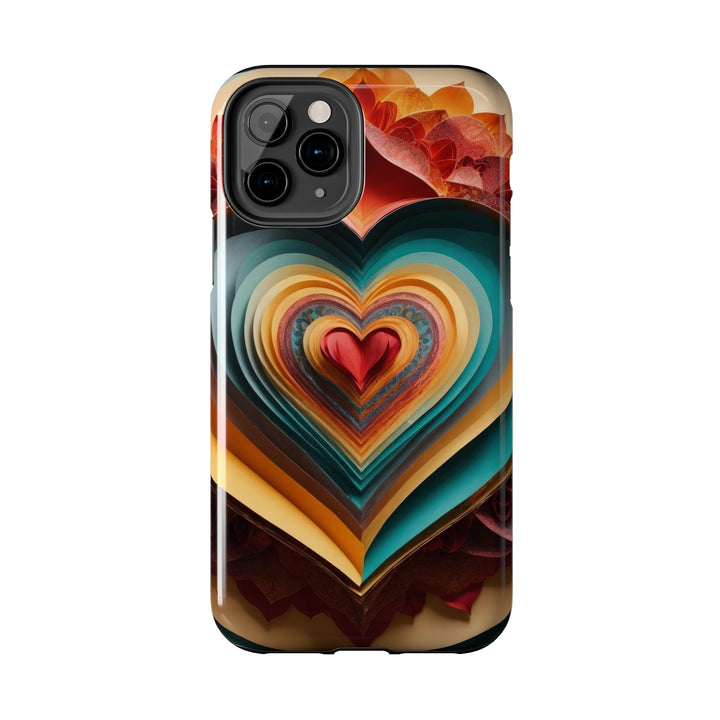 Layered Heart Blossoms - Tough Phone Case - Phone Case - g(0D·IO) - iPhone 13 Mini - -