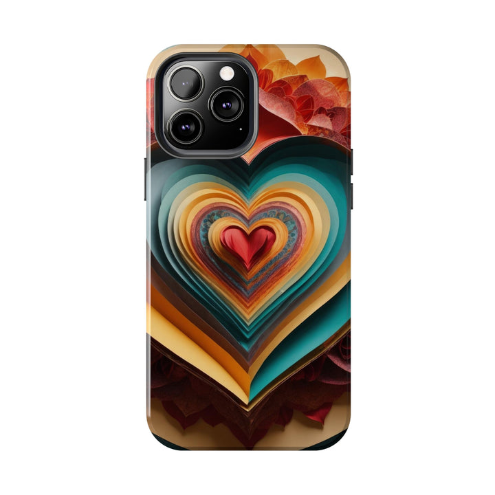 Layered Heart Blossoms - Tough Phone Case - Phone Case - g(0D·IO) - iPhone 13 Mini - -
