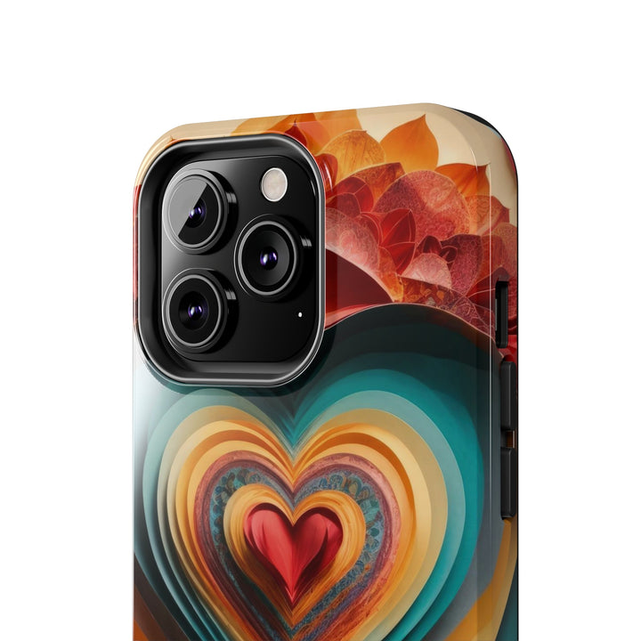 Layered Heart Blossoms - Tough Phone Case - Phone Case - g(0D·IO) - iPhone 13 Mini - -
