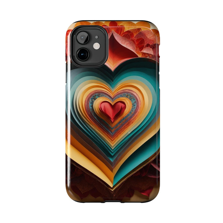 Layered Heart Blossoms - Tough Phone Case - Phone Case - g(0D·IO) - iPhone 13 Mini - -