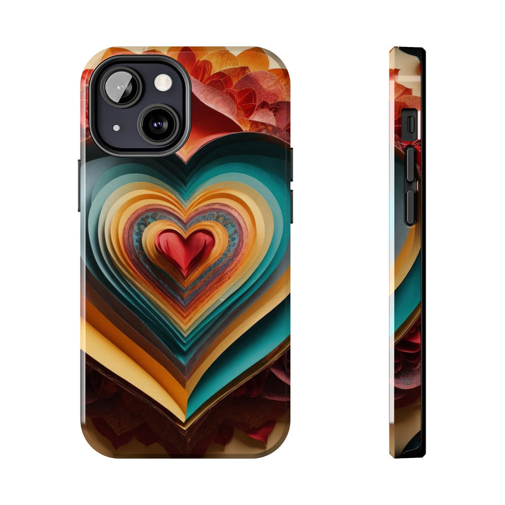 Layered Heart Blossoms - Tough Phone Case - Phone Case - g(0D·IO) - iPhone 13 Mini - -