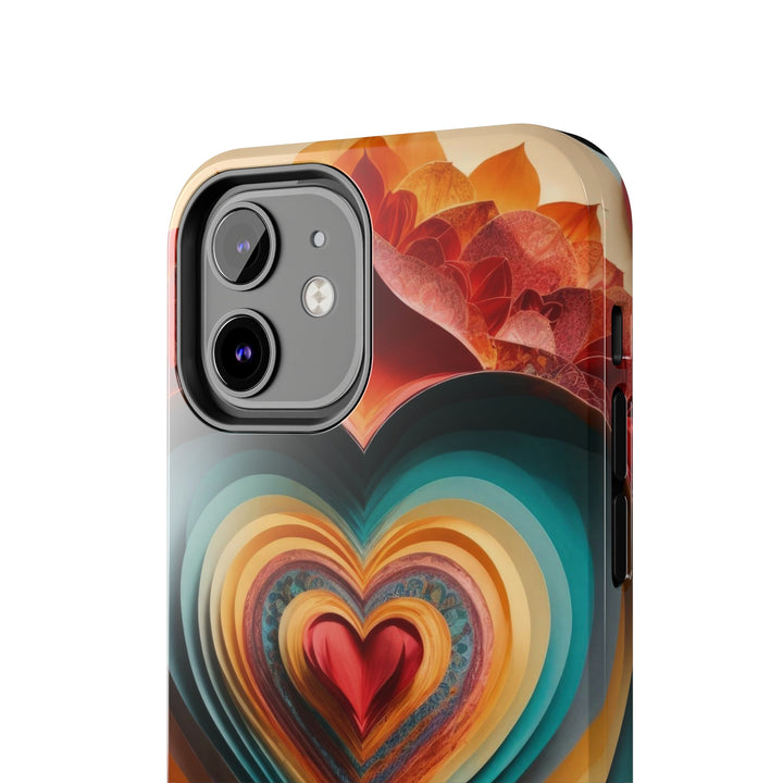 Layered Heart Blossoms - Tough Phone Case - Phone Case - g(0D·IO) - iPhone 13 Mini - -