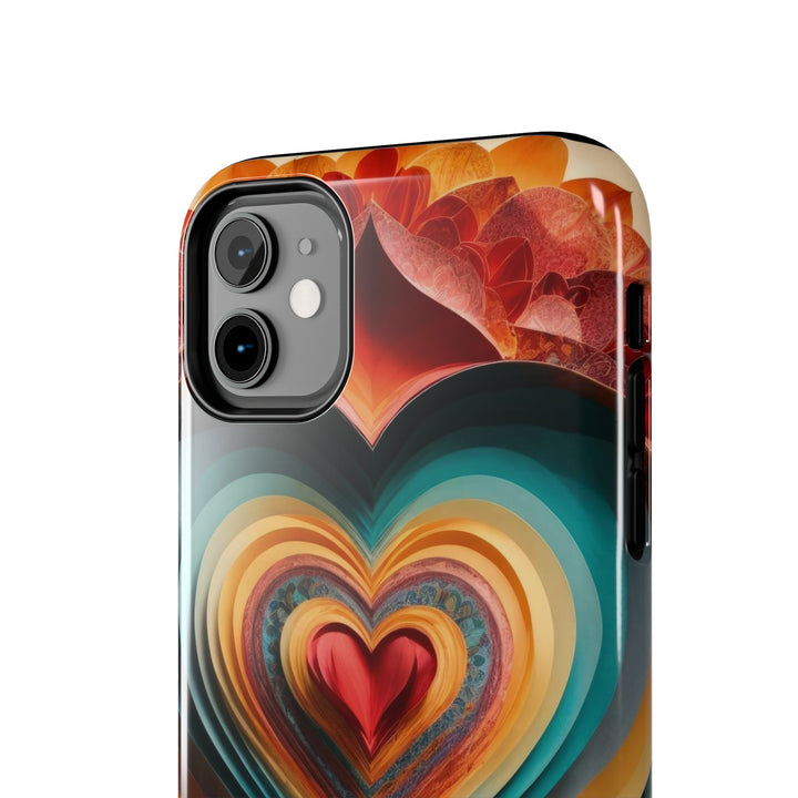 Layered Heart Blossoms - Tough Phone Case - Phone Case - g(0D·IO) - iPhone 13 Mini - -