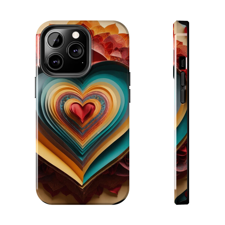 Layered Heart Blossoms - Tough Phone Case - Phone Case - g(0D·IO) - iPhone 13 Pro - -