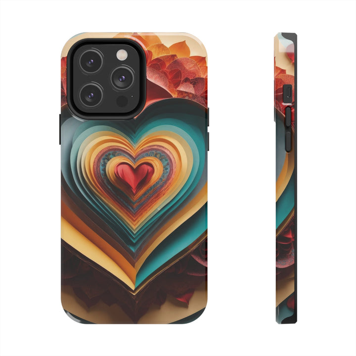 Layered Heart Blossoms - Tough Phone Case - Phone Case - g(0D·IO) - iPhone 14 Pro Max - -
