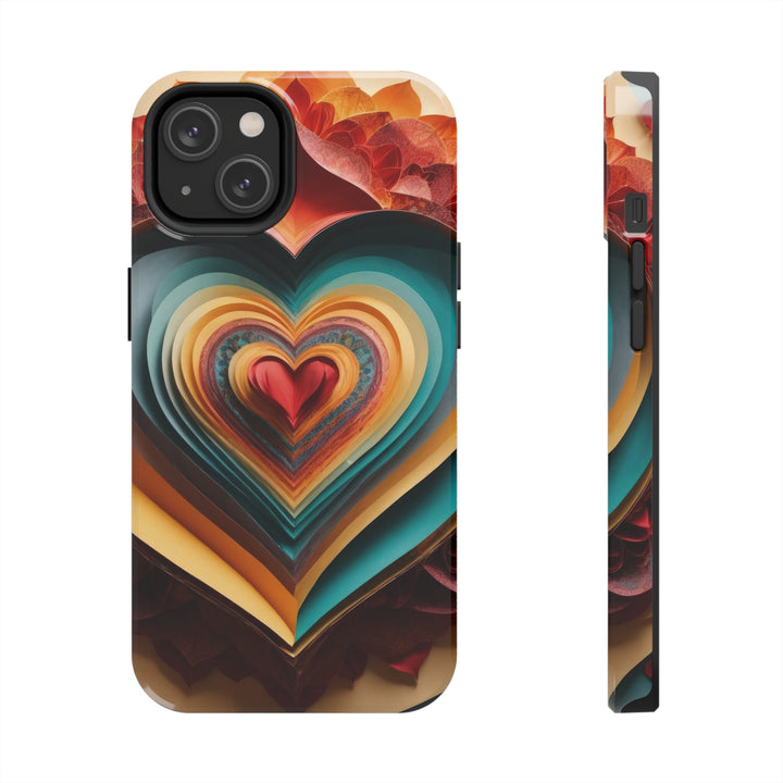 Layered Heart Blossoms - Tough Phone Case - Phone Case - g(0D·IO) - iPhone 14 - -
