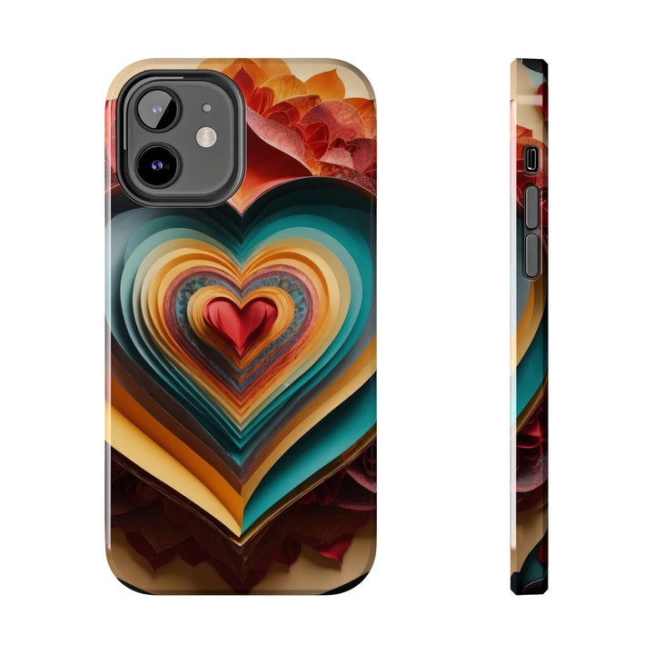 Layered Heart Blossoms - Tough Phone Case - Phone Case - g(0D·IO) - iPhone 12 - -